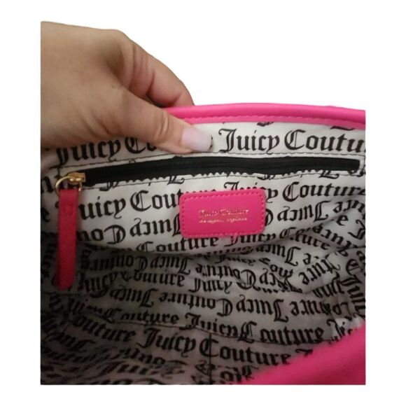 Juicy Couture LETS GET COZY Hot Pink Fluffy Crossbody Bag W Heart Charm NEW - Picture 5 of 5